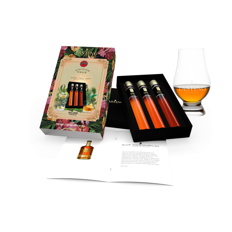 Bacardi True Aged Rum Tasting Collection 3 tubes in Gift Box