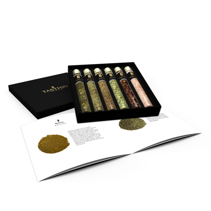 Kruiden & Specerijen Degustatie 6 Tubes Proeverij Cadeau Set in Geschenkdoos Box Kruiden & Specerijen Degustatie 6 Tubes Proeverij Cadeau Set in Geschenkdoos Box