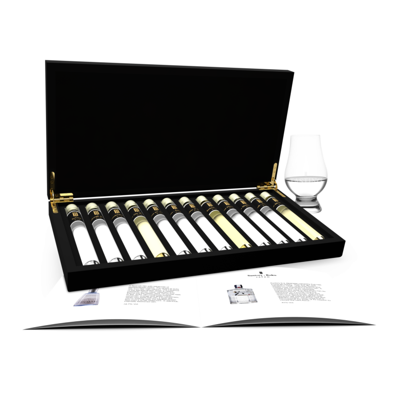 Gin Tasting Collection 12 tubes samples set in wooden gift box