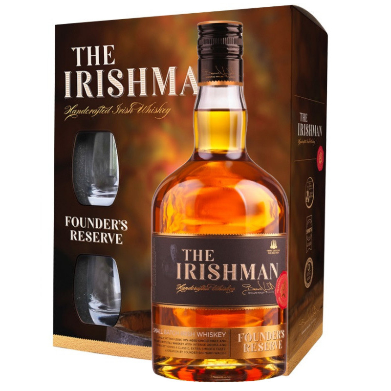 The Irishman - Founder's Reserve Geschenk met Glazen 70cl