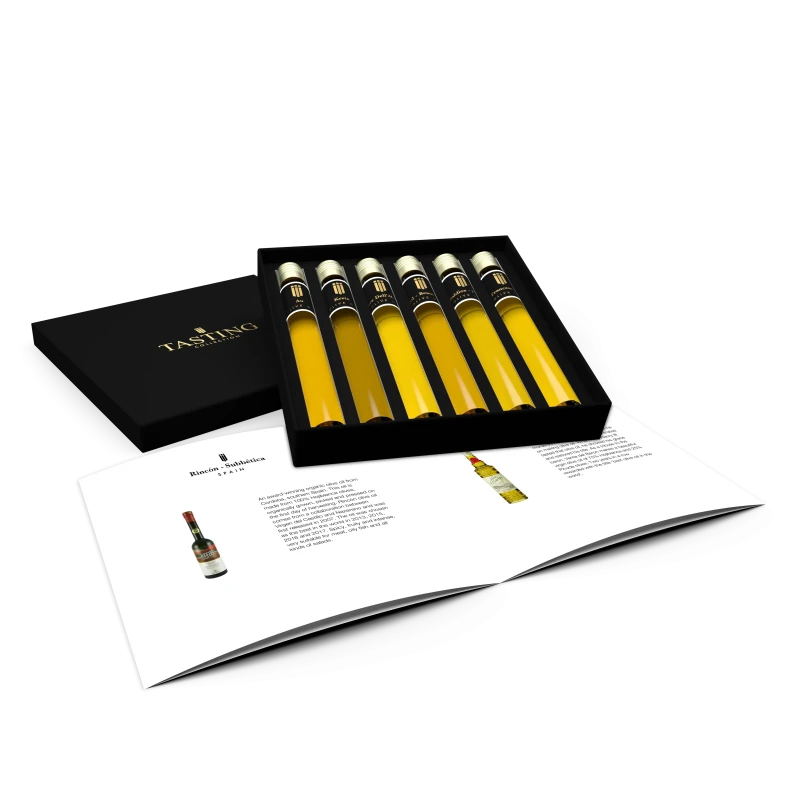 Olijfolie Degustatie 6 Tubes Proeverij Cadeau Set in Geschenkdoos Box Olijfolie Degustatie 6 Tubes Proeverij Cadeau Set in Geschenkdoos Box