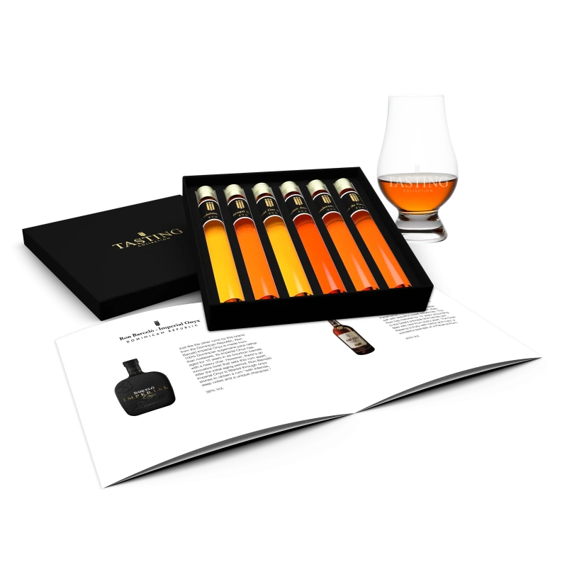 Rum Degustatie Proeverij Set 6 tubes Geschenkdoos Box Rum Degustatie Proeverij Set 6 tubes Geschenkdoos Box